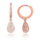 Sterling Silver Cubic Zirconia Hoop Earrings “Midnight Dew III”