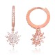 Sterling Silver Cubic Zirconia Hoop Earrings “Snowflakes”