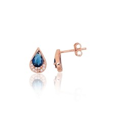 925 Sterling Silver Cubic Zirconia Earrings “Sapphire Rain”