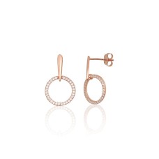 Sterling Silver Cubic Zirconia Stud Earrings “Venus Ring”