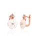 925 Sterling Silver Cubic Zirconia and Mother of Pearl Earrings “Silk Tango”