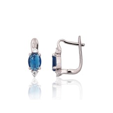 925 Sterling Silver Cubic Zirconia Earrings “Silver Mist IV”