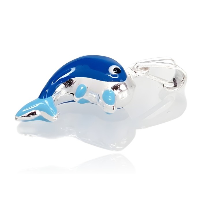Sterling Silver Enamel Pendant “Dolphin II”