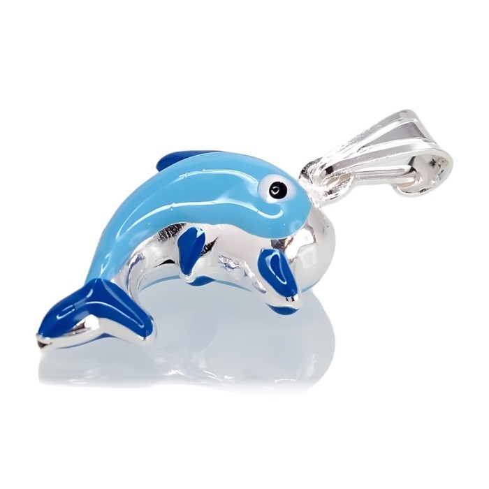 Sterling Silver Enamel Pendant “Dolphin”