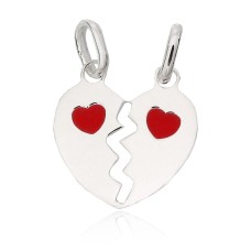 Sidabrinis pakabukas su emaliu „Broken Heart“