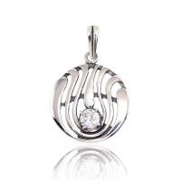 Sidabrinis pakabukas su cirkoniais „Silver Current“