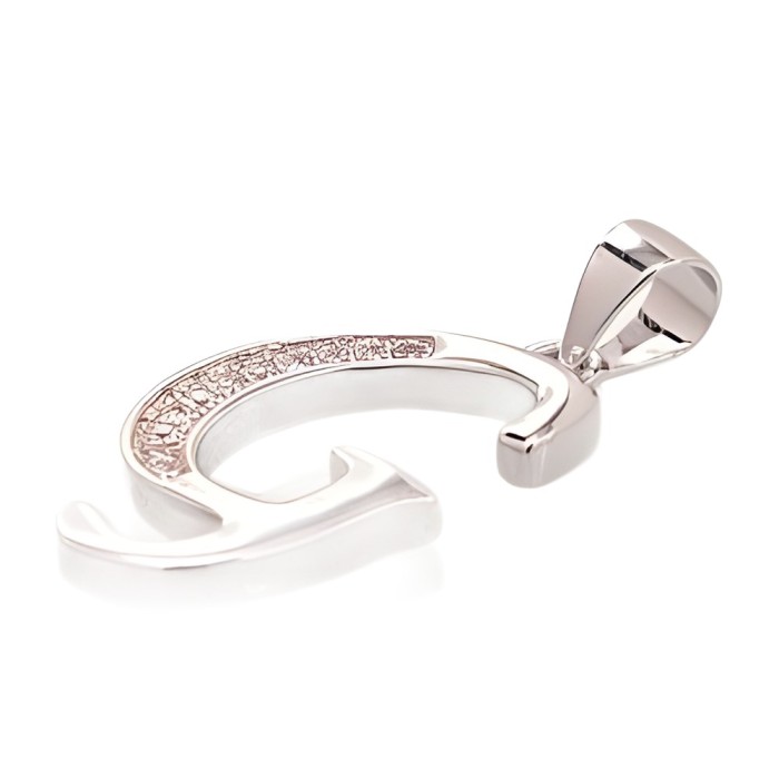 Sterling Silver Cubic Zirconia Letter Pendant “G II”