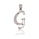 Sterling Silver Cubic Zirconia Letter Pendant “G II”