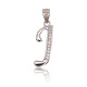 Sterling Silver Cubic Zirconia Letter Pendant “J II”