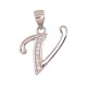 Sterling Silver Cubic Zirconia Letter Pendant “V II”
