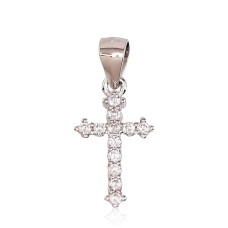 Sterling Silver Cubic Zirconia Cross Pendant “Sacred Cross VI”