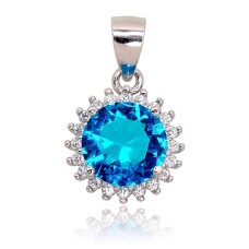 Sterling Silver Cubic Zirconia Pendant “Hearts and Arrows III”