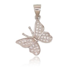 Sterling Silver Cubic Zirconia Pendant “Butterfly IV”