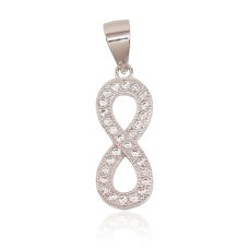 Sterling Silver Cubic Zirconia Pendant “Infinity II”