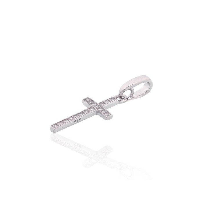 Sterling Silver Cubic Zirconia Cross Pendant “Cathedral Light X”
