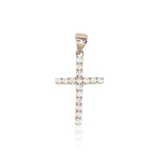 Sterling Silver Cubic Zirconia Cross Pendant “Classic XIV”