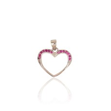Sterling Silver Cubic Zirconia Pendant “Romantic Heart II”