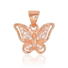 Sterling Silver Cubic Zirconia Pendant “Butterfly III”