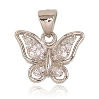 Sterling Silver Cubic Zirconia Pendant “Butterfly VI”