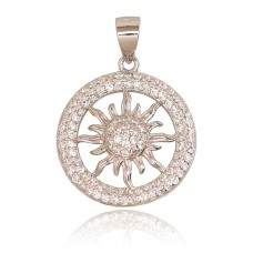 Sterling Silver Cubic Zirconia Pendant “Sun VI”