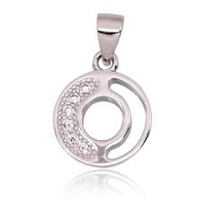 Серебряный кулон с цирконами «O»