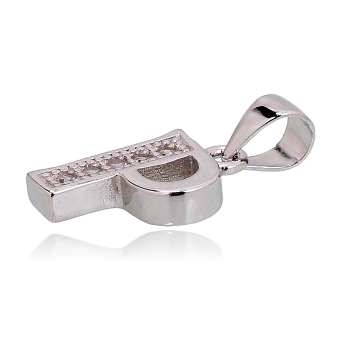 Sterling Silver Cubic Zirconia Letter Pendant “P”