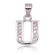 Sterling Silver Cubic Zirconia Letter Pendant “U”