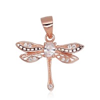Sterling Silver Cubic Zirconia Pendant “Dragonfly II”