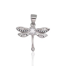 Sterling Silver Cubic Zirconia Pendant “Dragonfly”