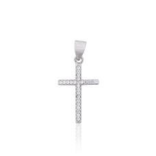Sterling Silver Cubic Zirconia Cross Pendant “Cathedral Light VII”