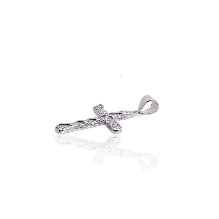 Sterling Silver Cubic Zirconia Cross Pendant “Cathedral Light VI”