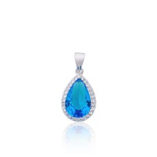 Sterling Silver Cubic Zirconia Pendant “Moon Tear”