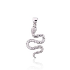 Sterling Silver Cubic Zirconia Pendant “Snake II”