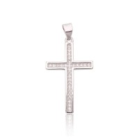 Sterling Silver Cubic Zirconia Cross Pendant “Cathedral Light V”