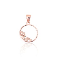 Sterling Silver Cubic Zirconia Pendant “Stardust Circle”