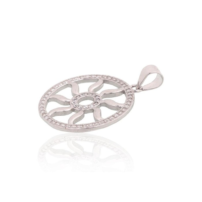 Sterling Silver Cubic Zirconia Pendant “Sun IV”