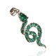 Sterling Silver Cubic Zirconia Pendant “Emerald Serpent”