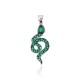 Sterling Silver Cubic Zirconia Pendant “Emerald Serpent”