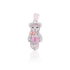 Vaikiškas sidabrinis pakabukas su cirkoniais „Bearcub III“