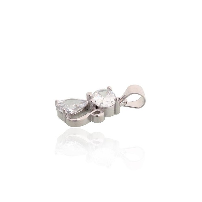 Sterling Silver Cubic Zirconia Pendant “Crystal Cat”
