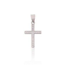 Sterling Silver Cubic Zirconia Cross Pendant “Cathedral Light IV”