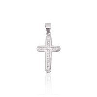Sterling Silver Cubic Zirconia Cross Pendant “Cathedral Light”
