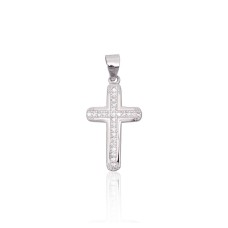 Sterling Silver Cubic Zirconia Cross Pendant “Cathedral Light”