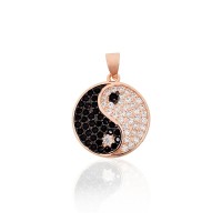 Sterling Silver Cubic Zirconia Pendant “Yin Yang”