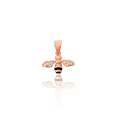 Sterling Silver Cubic Zirconia and Enamel Pendant “Pchelka III”