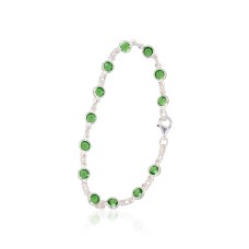 Sidabrinė apyrankė su cirkoniais „Emerald Radiance“