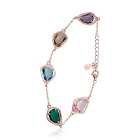 Sterling Silver Cubic Zirconia Bracelet “Rainbow Drops III”