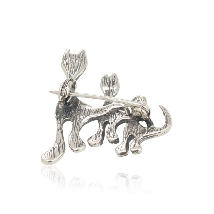 Sterling Silver Brooch “Feline Trio”