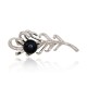 Sterling Silver Cubic Zirconia and Pearl Brooch “Tender Breeze II”