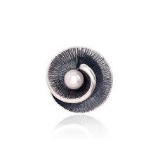 Sidabrinė sagė su perlais „Whirlpool“
